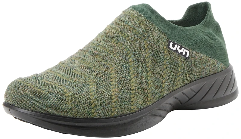 UYN Men's 3D Ribs Sabot Wool Black Sole Sneaker, Military Green, 12 UK