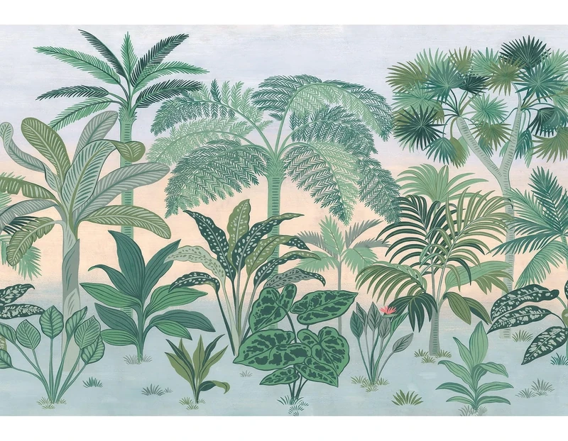 Komar Jungara 8-334 Photo Wallpaper 368 x 254 cm (Width x Height) 8 Pieces Including Paste Wallpaper Jungle Rainforest Palm Trees Bedroom
