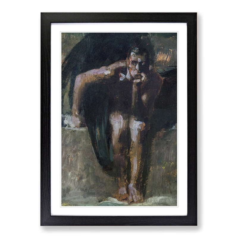 Lucifer Vol.2 by Franz Von Stuck Framed Print | A2 Black Framed Wall Art | Ready to Hang | Modern Nature Picture | Living Room Bedroom Lounge Office