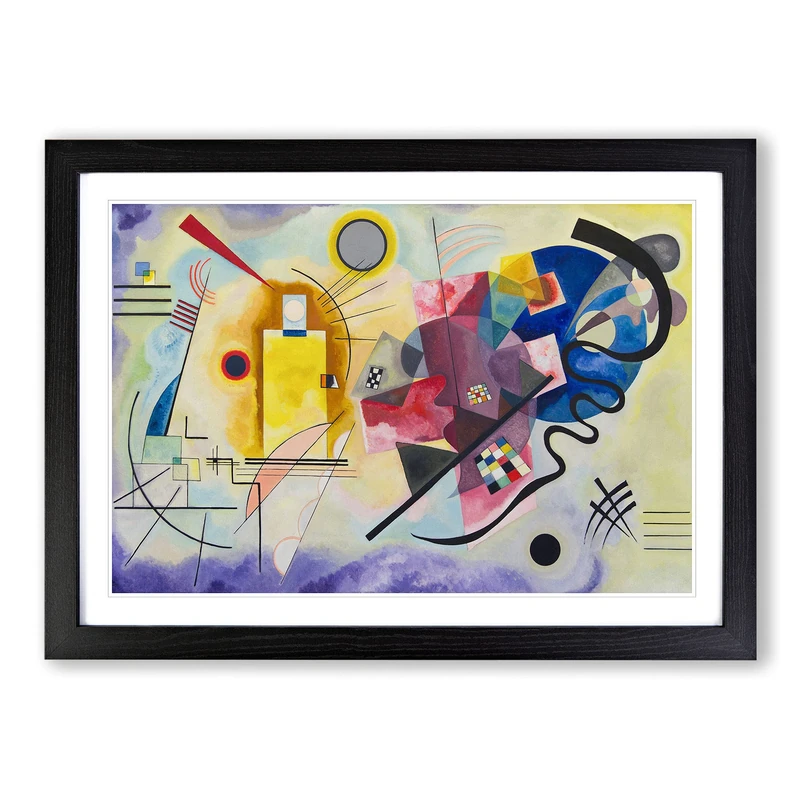 Yellow Red Blue by Wassily Kandinsky Framed Wall Art Print A2 Black
