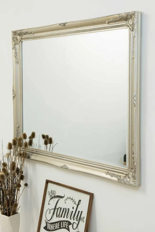 MirrorOutlet Milton Manor Large Classic Antique Styled Silver Wall Mirror 4Ft7 X 3Ftt7 140cm X 109cm, 140 x 109cm (LL011-M)