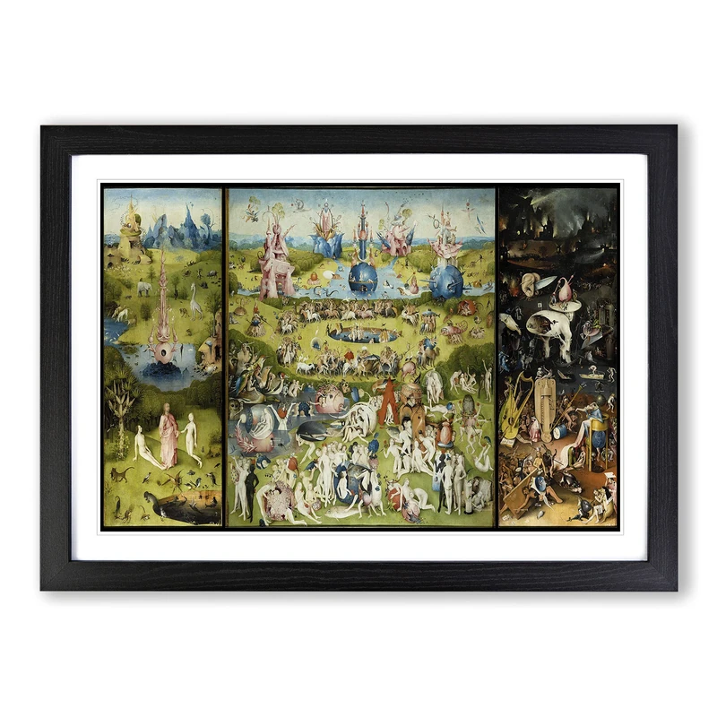 The Garden of Earthly Delights by Hieronymus Bosch Framed Print Black A2