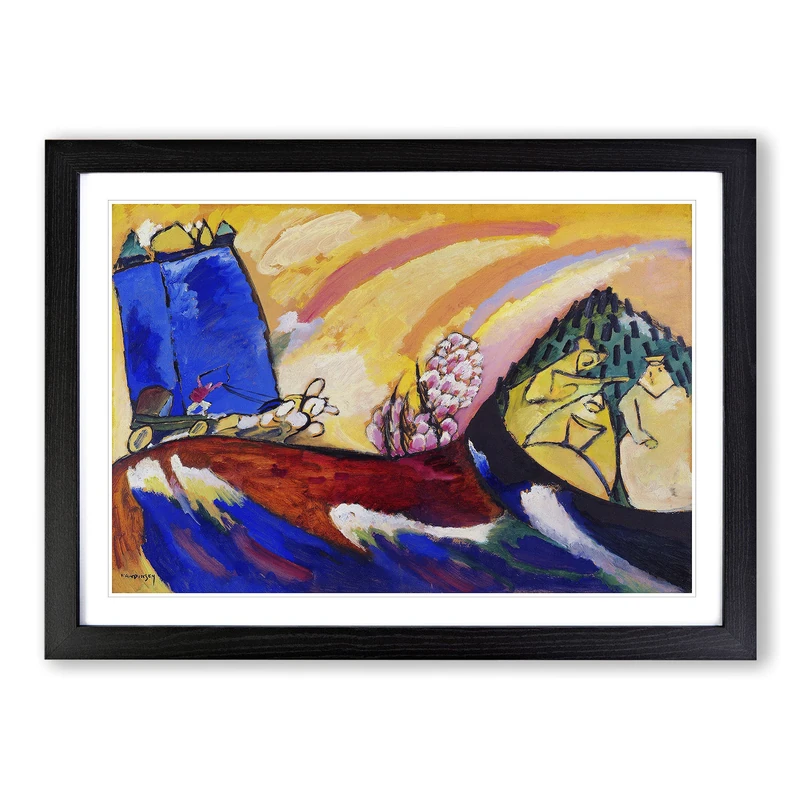 Painting with Troika by Wassily Kandinsky Framed Print | A2 Black Framed Wall Art | Ready to Hang | Modern Historical Picture | Living Room Bedroom Lounge Office - Image 1