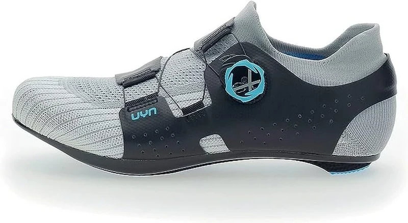 UYN Men's Naked Carbon Cycling Shoe, Silver/Blue, 12.5 UK