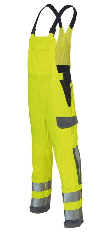 KÜBLER Workwear Women's Dungarees, Warning Yellow/Anthracite, 64