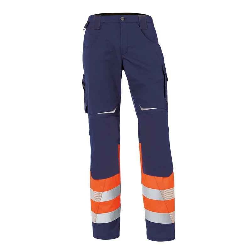 KÜBLER Workwear Women's Trousers, Warning Norange/Dark Blue, 29 cm