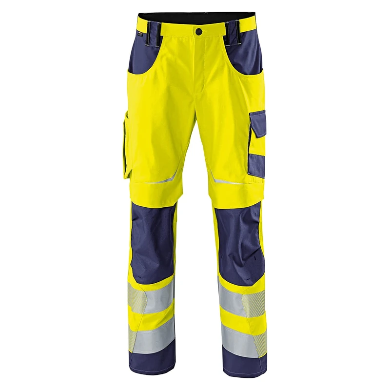 KÜBLER Workwear Women's Trouser, Warning Yellow/Dark Blue, 114 cm