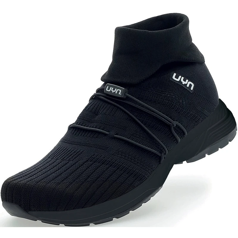 UYN Y100078-B000 Free Flow Tune HIGH Black Sole Sneaker Men Black UK 10.5