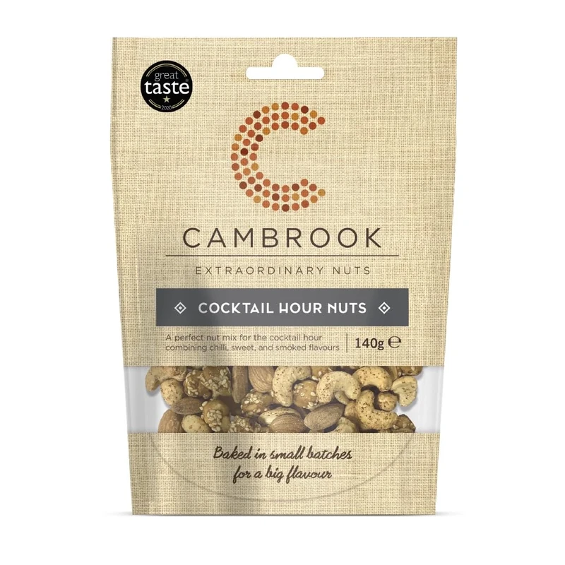 Cambrook - Cocktail Hour Nuts, Spicy, Smoky, & Caramelised Mixed Nuts, 140g Bag