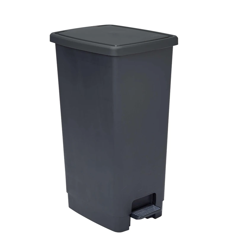 Sundis 4023001 Flat Bin Rectangular Retractable Pedal Bin, 40L Polypropylene, Black and Anthracite - Image 1
