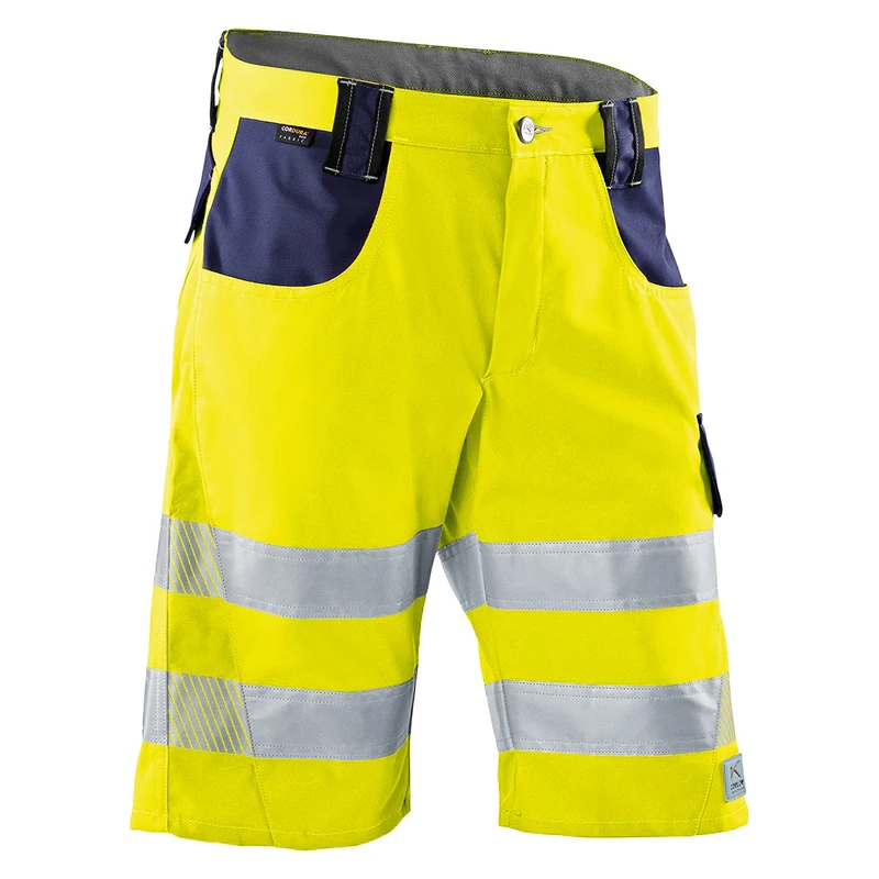 KÜBLER Workwear Men's Bermuda Shorts, Warning Yellow/Dark Blue, 36