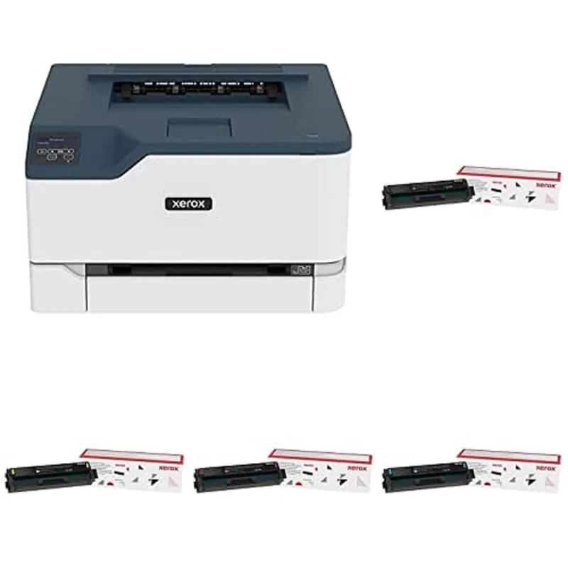 Xerox C230 A4 22ppm Colour Wireless Laser Printer with Duplex 2-Sided Printing with Standard Capacity CYMK Toner Bundle