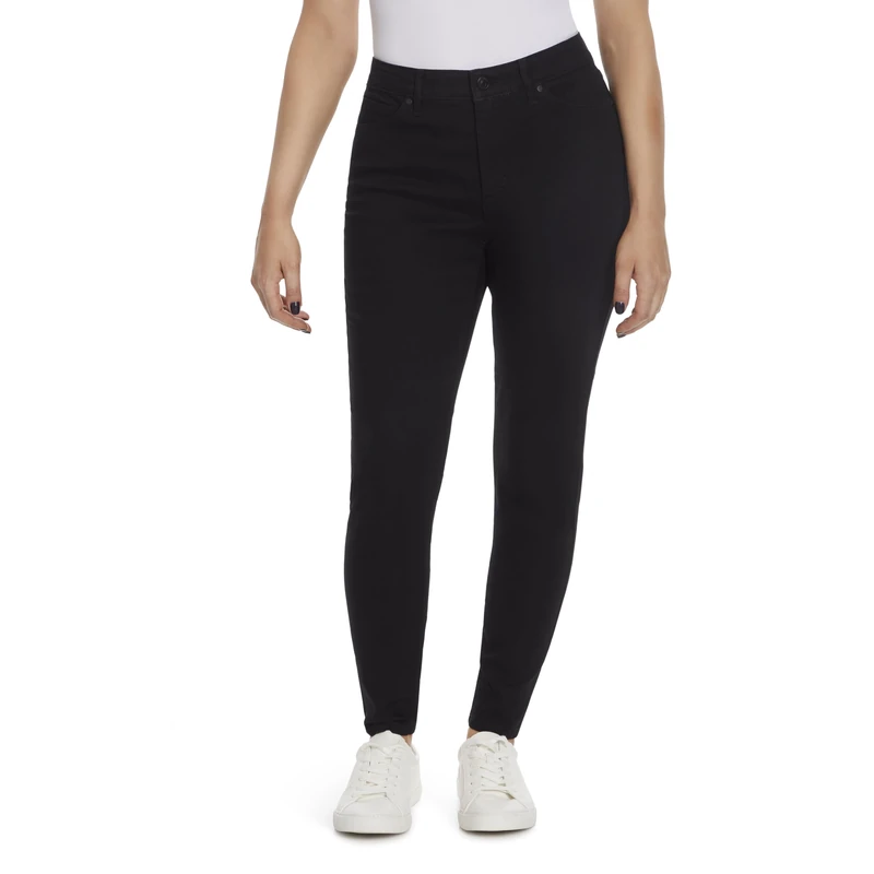 NINE WEST Women's High Rise Perfect Skinny Jean, Black, 12 Regular