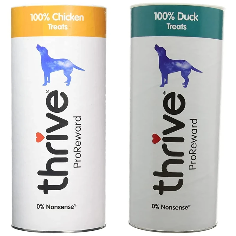 Thrive Proreward Chicken Treats for Dogs, 500g & ProReward Duck Treats for Dogs - 500g MaxiTube