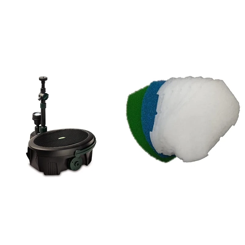 Blagdon Inpond 5-in-1 3000, 10w Pond Pump and Filter, for Ponds Up to 3000L & 5 in 1 3000 Maintenance Kit, Replacement Filter Foam and Polymer Wool Filter Pad to Fit The Inpond 5 in 1 3000 Filter