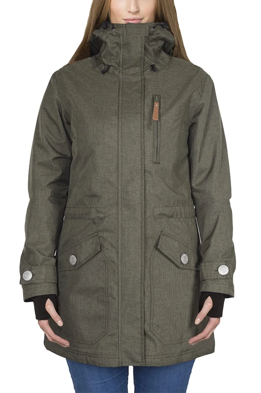 Berydale Women's Coat: Wind and Waterproof Parka for Spring & Autumn, Green - unlined, 2XL