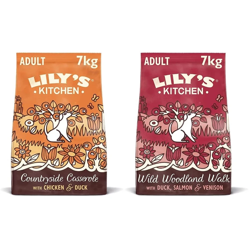 Lily's Kitchen Duck, Salmon & Venison Natural Grain Free Complete Adult Dry Dog Food (7 kg) & Chicken & Duck Countryside Casserole - Grain Free Adult Dry Dog Food (7 kg)