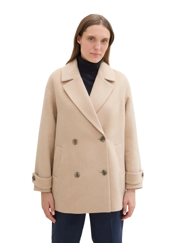 TOM TAILOR Women's 1041492 Jacket, 35746 - Soft Ivory Melange, M