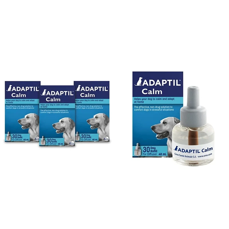 ADAPTIL Calm 30 Day Refill x 3, Helps Dog Cope with Behavioural Issues and Life Challenges 48ml x 3 & Calm 30 day Refill, helps dog cope with behavioural issues and life challenges - 48ml