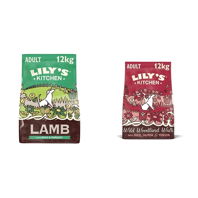 Lily's Kitchen Lamb Shepherd's Pie Natural Grain Free Complete Adult Dry Dog Food (12 kg) & Duck, Salmon & Venison Natural Grain Free Complete Adult Dry Dog Food (12 kg)