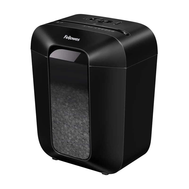 Fellowes Paper Shredder for Home Office Use, 8 Sheet Mini Cut, Deskside Shredders with 17 Litre Bin and Safety Lock, Powershred LX41 Advanced Security P4 – Black