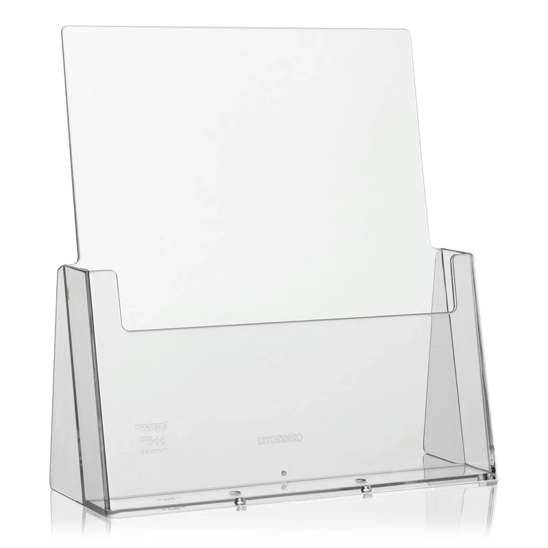 taymar DIN A4 brochure holder, brochure stand, transparent, table brochure stand, pack of 5