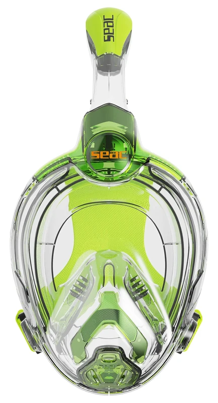 SEAC Libera, New Generation Integrated Snorkeling Mask, Hypoallergenic Silicone, Quick Release, 4 Sizes, transparent/green, JUNIOR