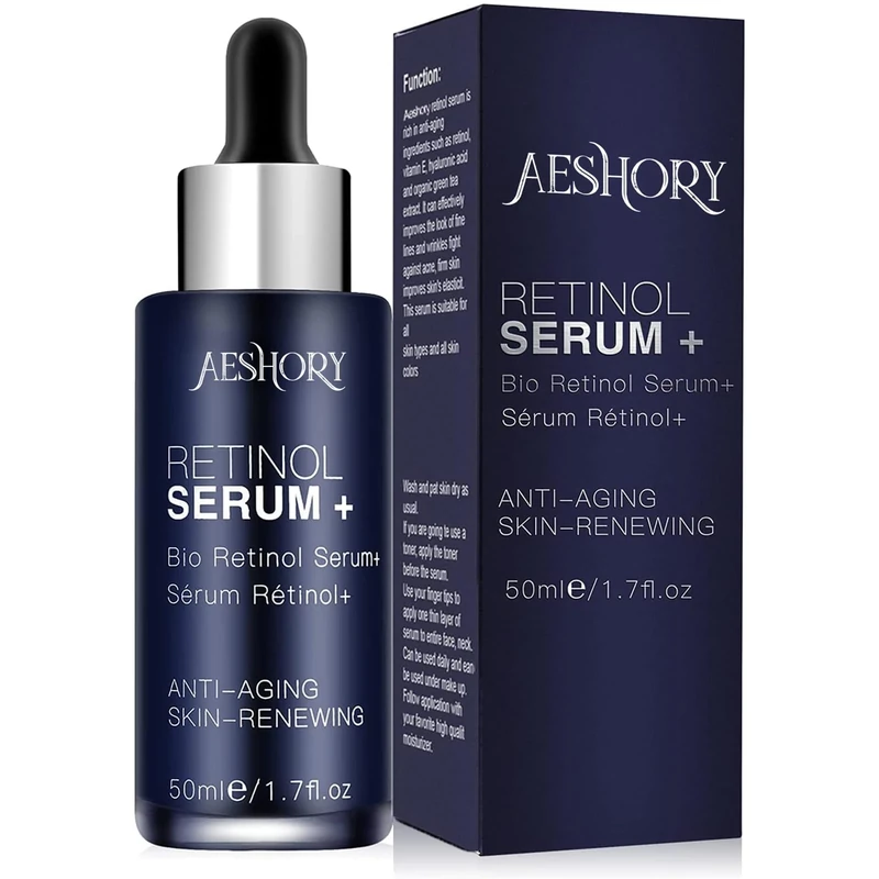 Retinol Serum for Face/Neck/Eyes 50ml, High Strength with 5% Retinol, 30% Vitamin C, Vitamin E & Hyaluronic Acid - Anti Aging Facial Serum for Moisturizing, Fine Line and Wrinkles, Skin Repair