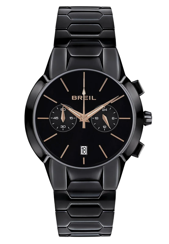 Breil New ONE Collection Quartz Chrono-Movement Watch with Coloured Steel Strap for Men, Black, One Size, Bracelet - Image 1