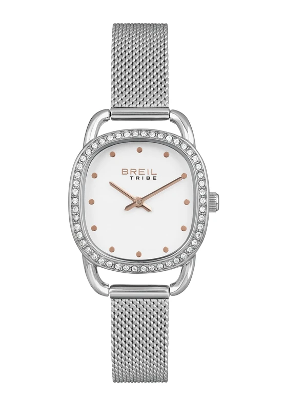 Breil Ladys' Penelope Watch Collection Mono-Colour Light Gun dial 2 Hands Quartz Movement and IP Coloured Stainless Steel Rose Gold MESH EW0540 - Image 1