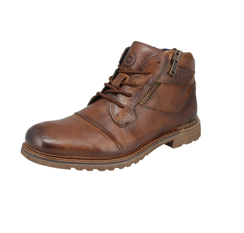bugatti Herren 321A0U343200-6300 Vittore Schnürboots Nappaleder Used-Look robust, Groesse 44, braun, Boots, Cognac,