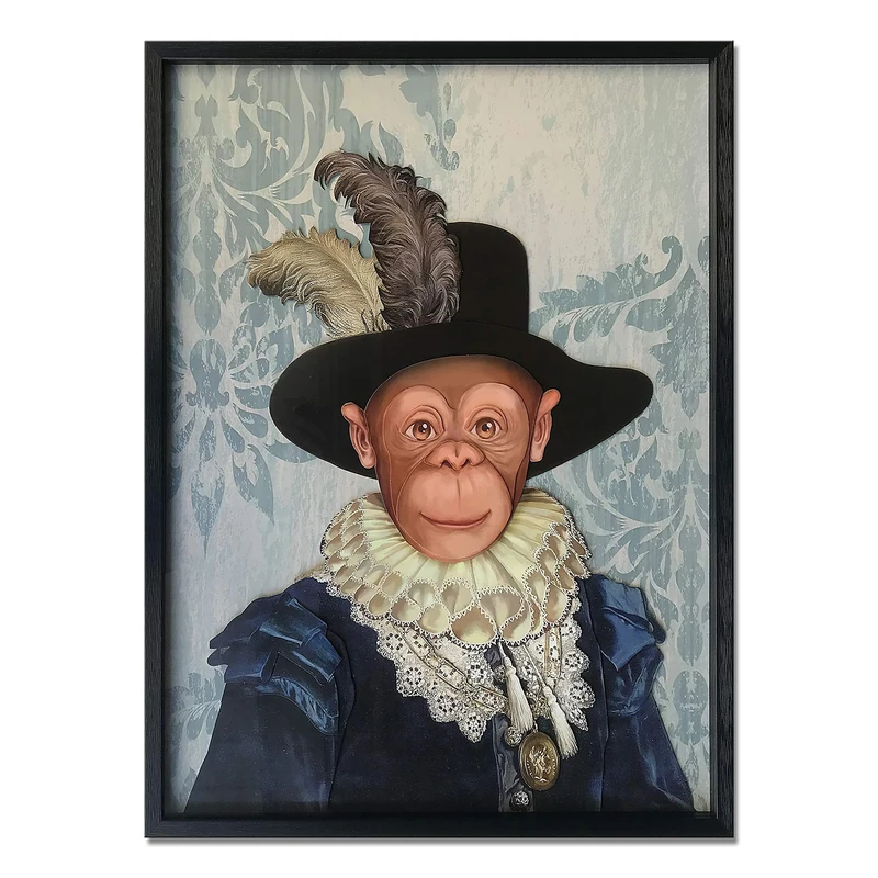 Monkey portrait as knight costume - Image 1