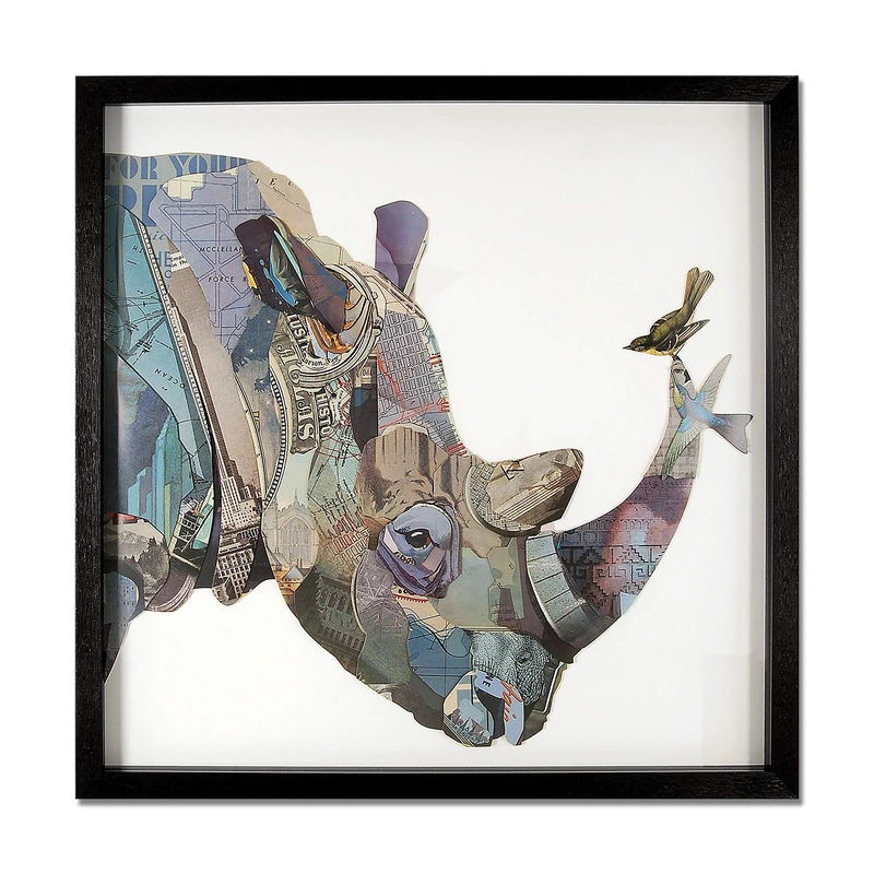 Rhino with birds - Image 1