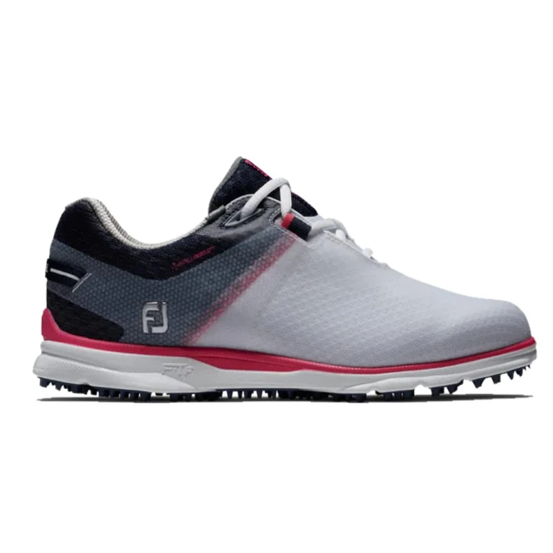 FootJoy Pro|SL Sport White/Navy/Hot Pink Golf Shoe, 4