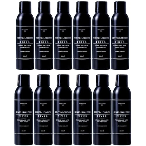 Gents of London Fixer Hair Spray For Men, Strong Hold, Matt, Texturising 200ml (12 x 200ml)