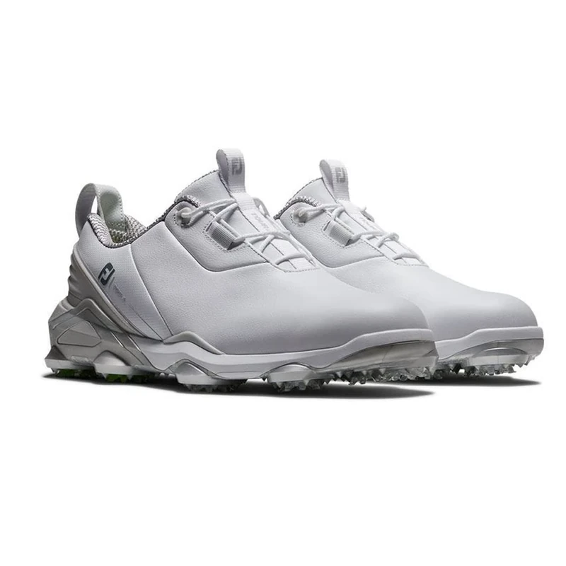 FootJoy 55505075M Men's Tour Alpha Golf Shoe, 7.5 UK Medium, White/Grey/Lime - Image 1