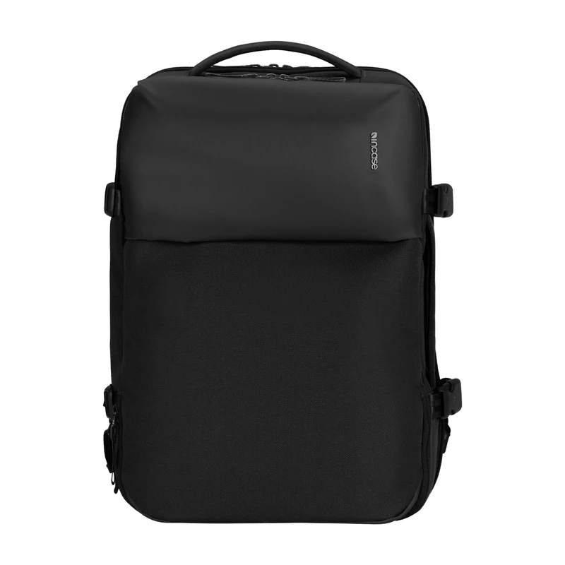 A.R.C. Travel Pack - ReSpun 100% Recycled Polyester, 38L, RFID-Blocking, Shoe Compartment, Expansion Zipper, Ergonomic Straps, Padded Laptop Compartment for most 16” PC/Mac, Travel Pass Through, Black