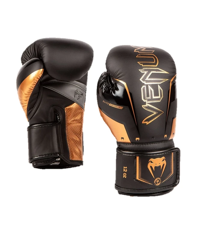 Venum, Elite Evo Boxing Gloves, Unisex Adult, 10 Oz, Black/Bronze