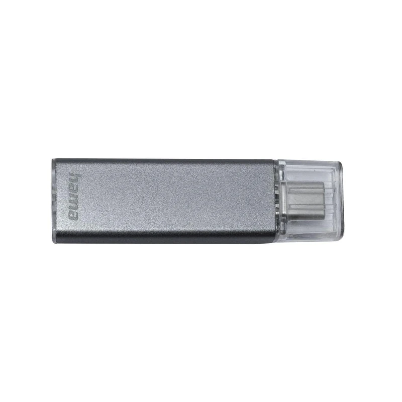 Hama USB Stick 256 GB Memory Stick USB-C 3.1 Data Storage with 90 MB/s Data Transfer Rate and Cap for Windows/MacBook Anthracite