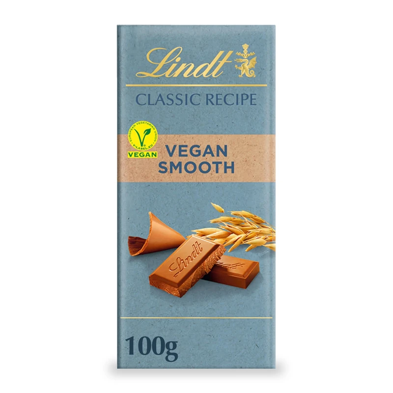 Lindt CLASSIC RECIPE Vegan Chocolate Bar, 100g - Smooth Vegan Oat Chocolate