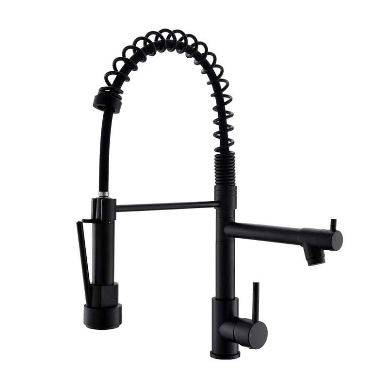 Kitchen Faucet,Kitchen Faucets with Pull Down Sprayer AIMADI Commercial Style Single Handle Matte Black Kitchen Faucet with Sprayer