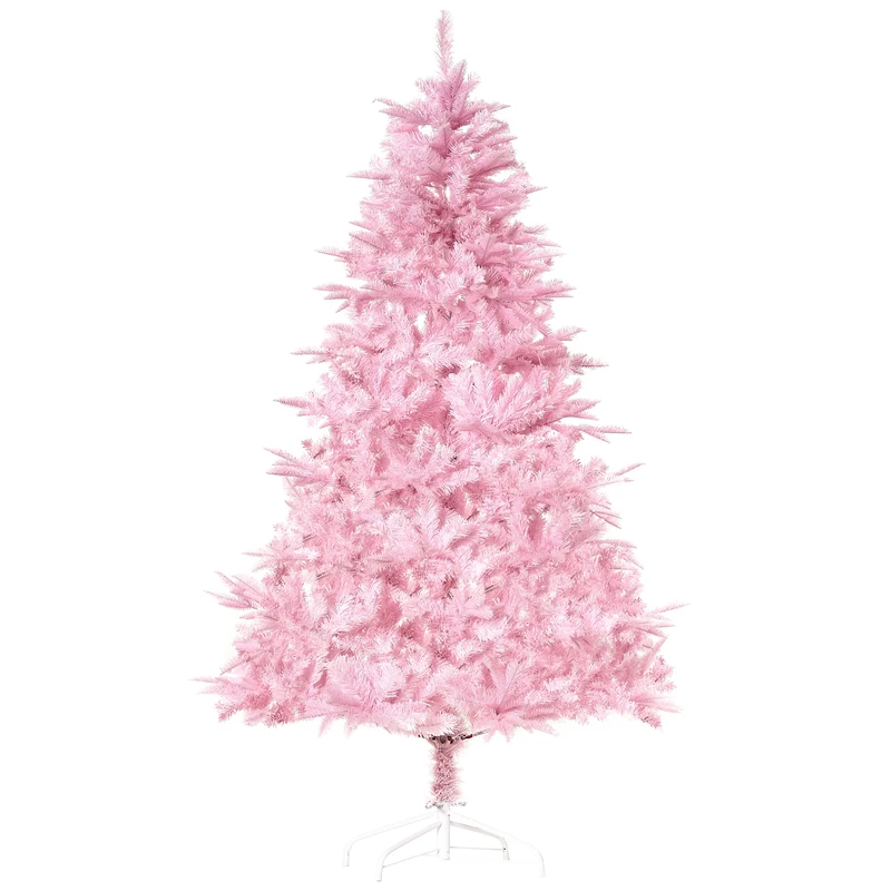 HOMCOM 5FT Artificial Christmas Tree Holiday Decoration Automatic Open Pink