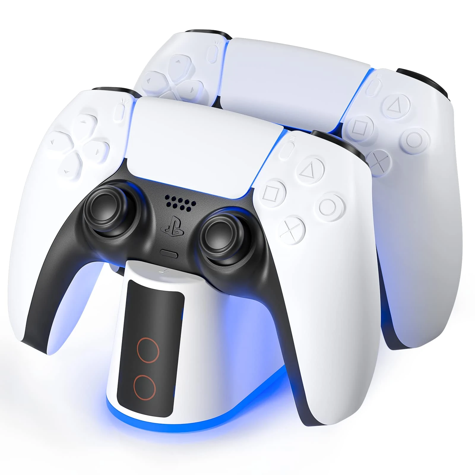 Charger Station for PS5 Controller with Adjustable RGB Light, 2H Fast Charging Dock for Playstation 5 Controller, LED Indicator, Click-in Design, Safe Intelligent Protection for PS5 Controller