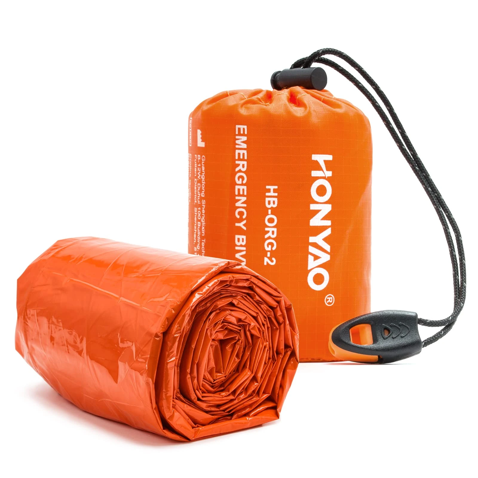 HONYAO Survival Sleeping Bag, Emergency Bivvy Bag Emergency Rescue Blanket Reusable for Outdoor Camping, Hiking - 1 pack