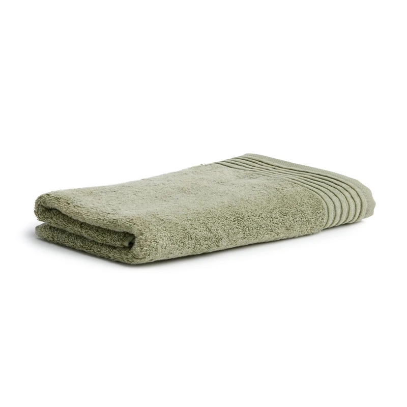 Möve Loft Plain Bath Towel with Chenille Piping 80 x 150 cm 100% Cotton (Spinair), Moss
