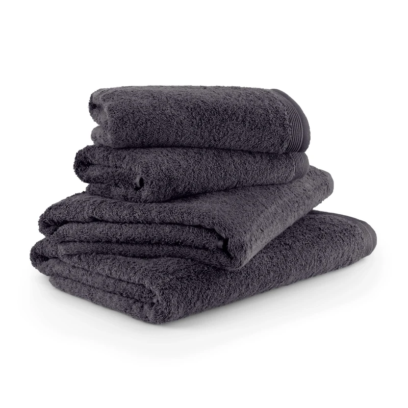 möve Superwuschel hand towel set, 2 shower towels 80 x 150 cm & 2 hand towels 50 x 100 cm, Made in Germany, 100% cotton, dark grey