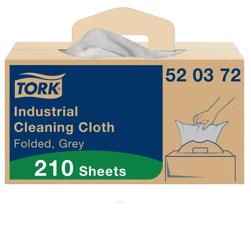 Tork Industrial Cleaning Cloth Grey W7, One-at-a-Time Dispensing, 1 x 210 Cloths, 520372