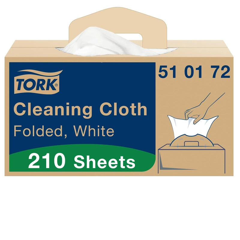 Tork Multipurpose Cleaning Cloth White W7, One-at-a-Time Dispensing, 1 x 210 Cloths, 510172