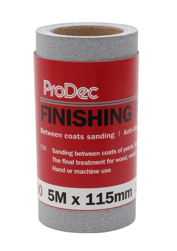 ProDec 5m Roll 400 Grit Extra Fine Grade Finishing Paper for Sanding Between Coats and Automotive Sanding - 115mm Wide Abrasive Paper Roll Compatible with Machine Sanders & Hand Sanders