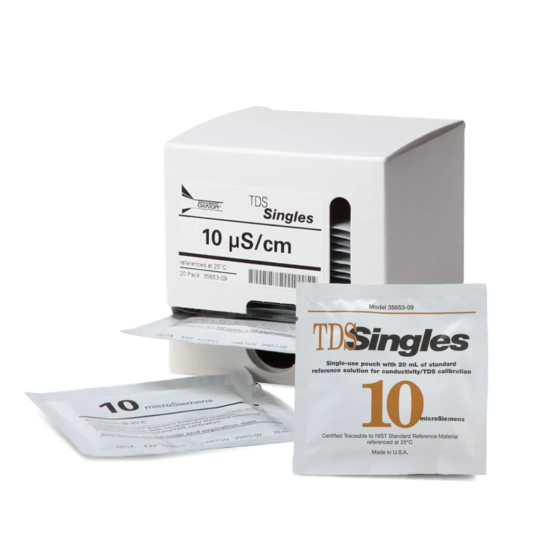 Cole-Parmer - Oakton Conductivity Calibration Pouches, 10 µS - Single Use - Medical & Scientific - 20 Pouches, 20ml